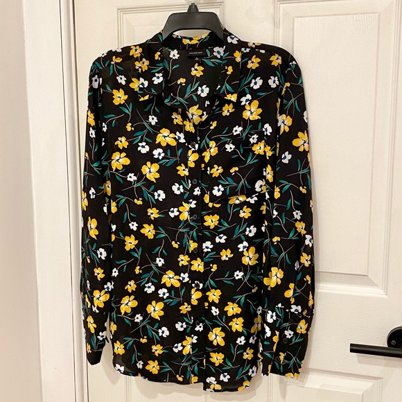 Semi-sheer floral print button up - Picture 1 of 5